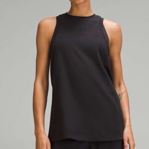 Lululemon Long Cotton CrewNeck Tank Top Black Size XSmall